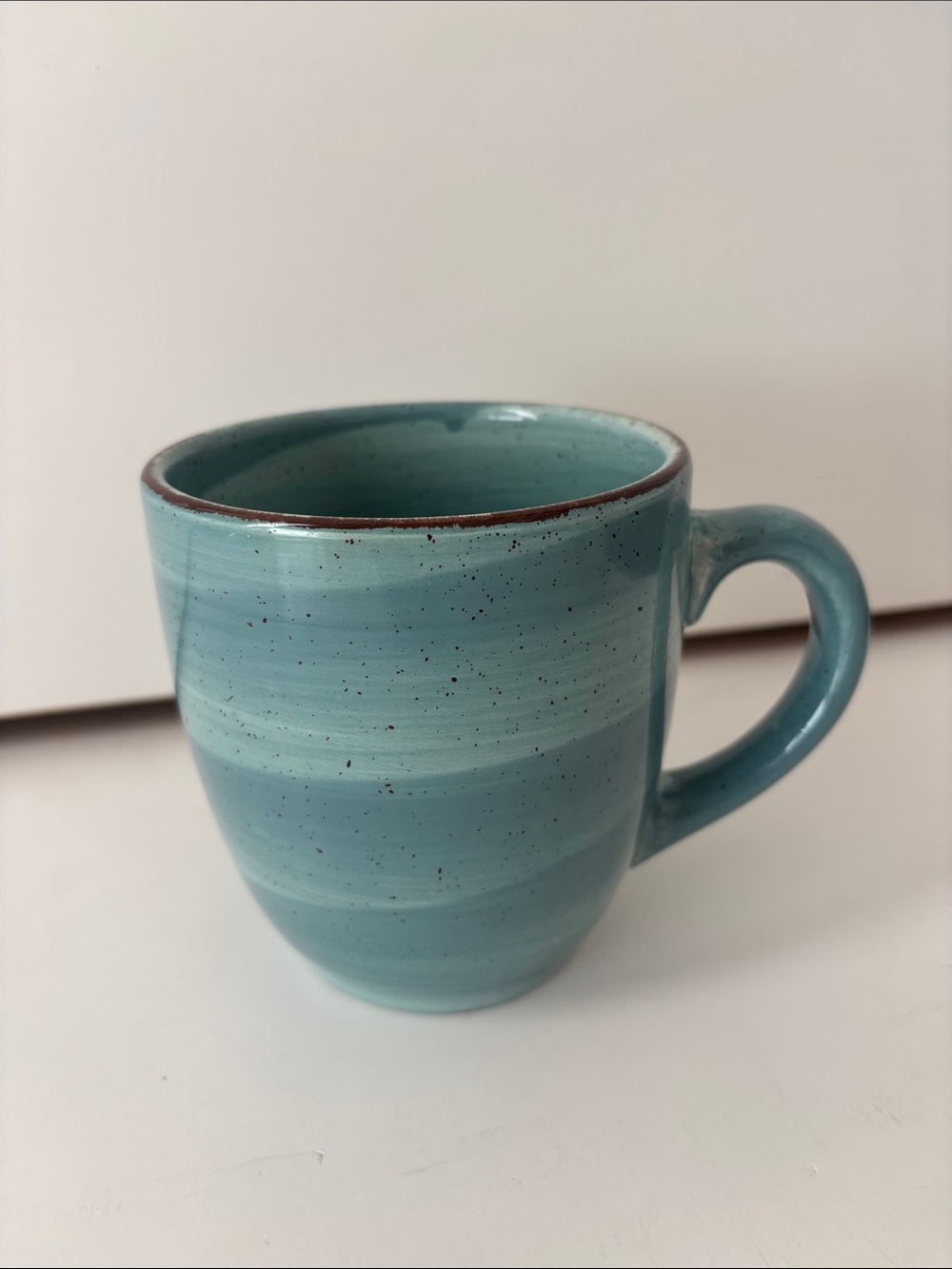 Hausenware Rare Blue Twist Mug Swirl Coffee Tea 18oz. Hand Painted Ceramic